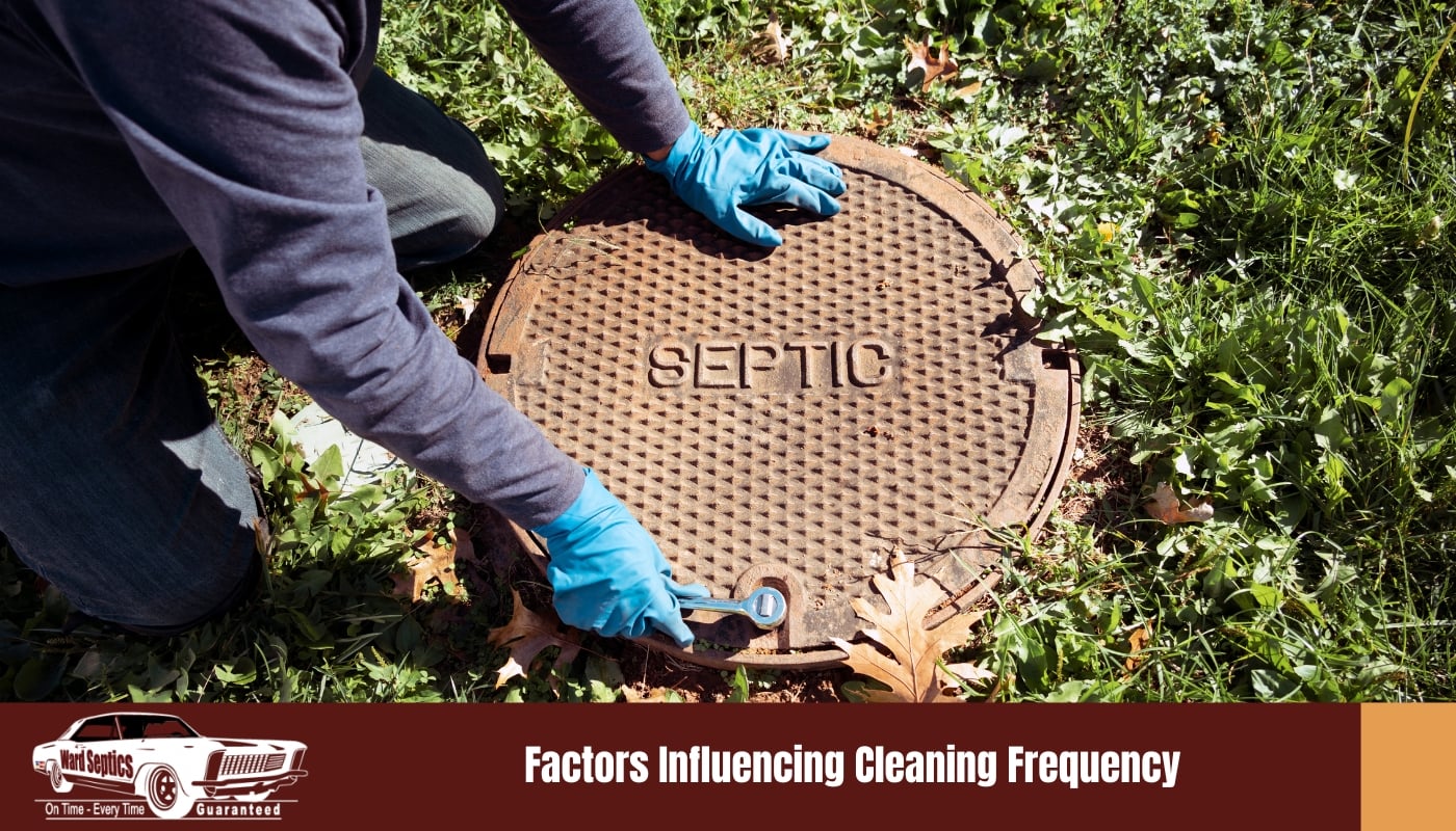 Hand closing a septic tank using a wrench