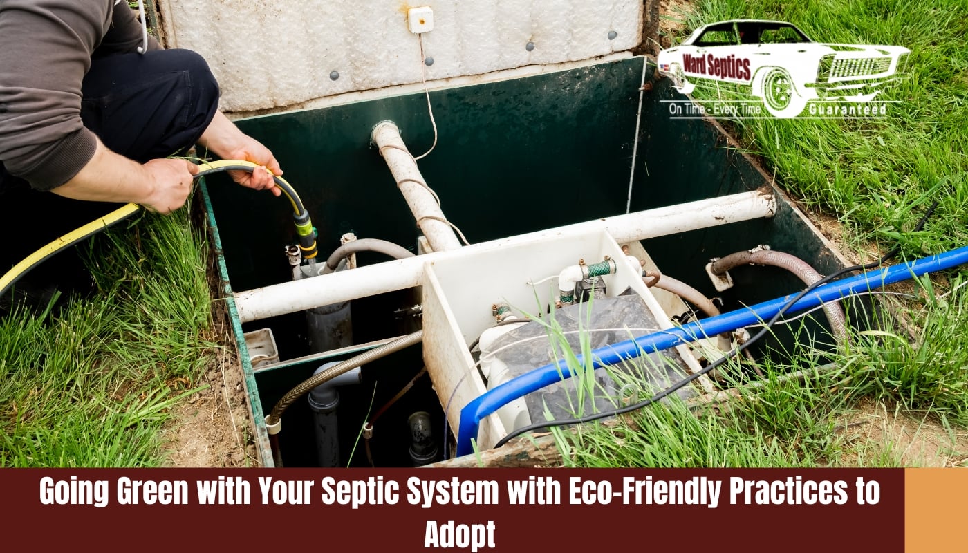 A hands fixing the septic system